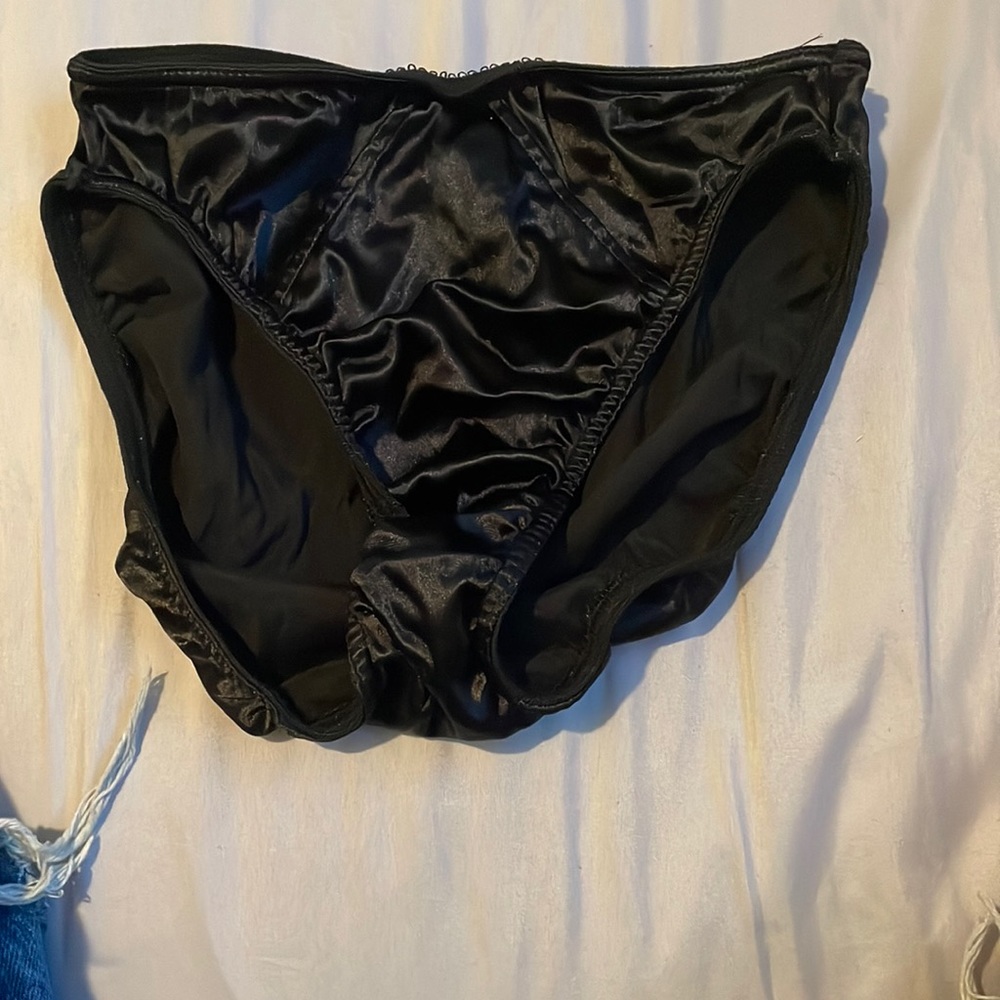 black silk victoria secret panties